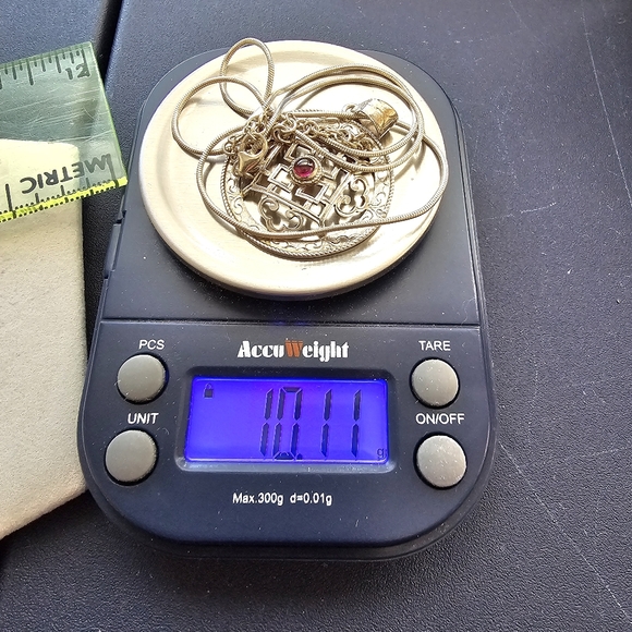 925 Sterling Garnet Necklace Vintage - Picture 15 of 16